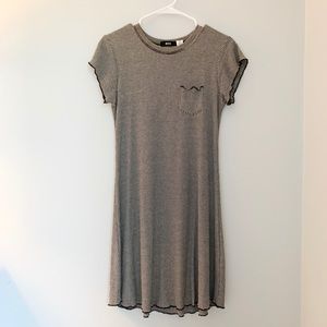 Black and white striped t-shirt dress